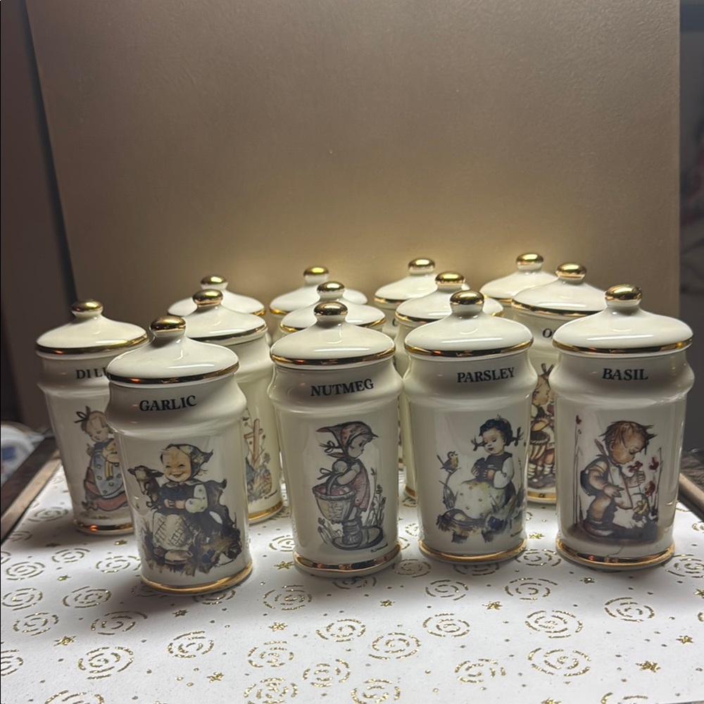 M.J Hummel set of 13 vintage spice jars